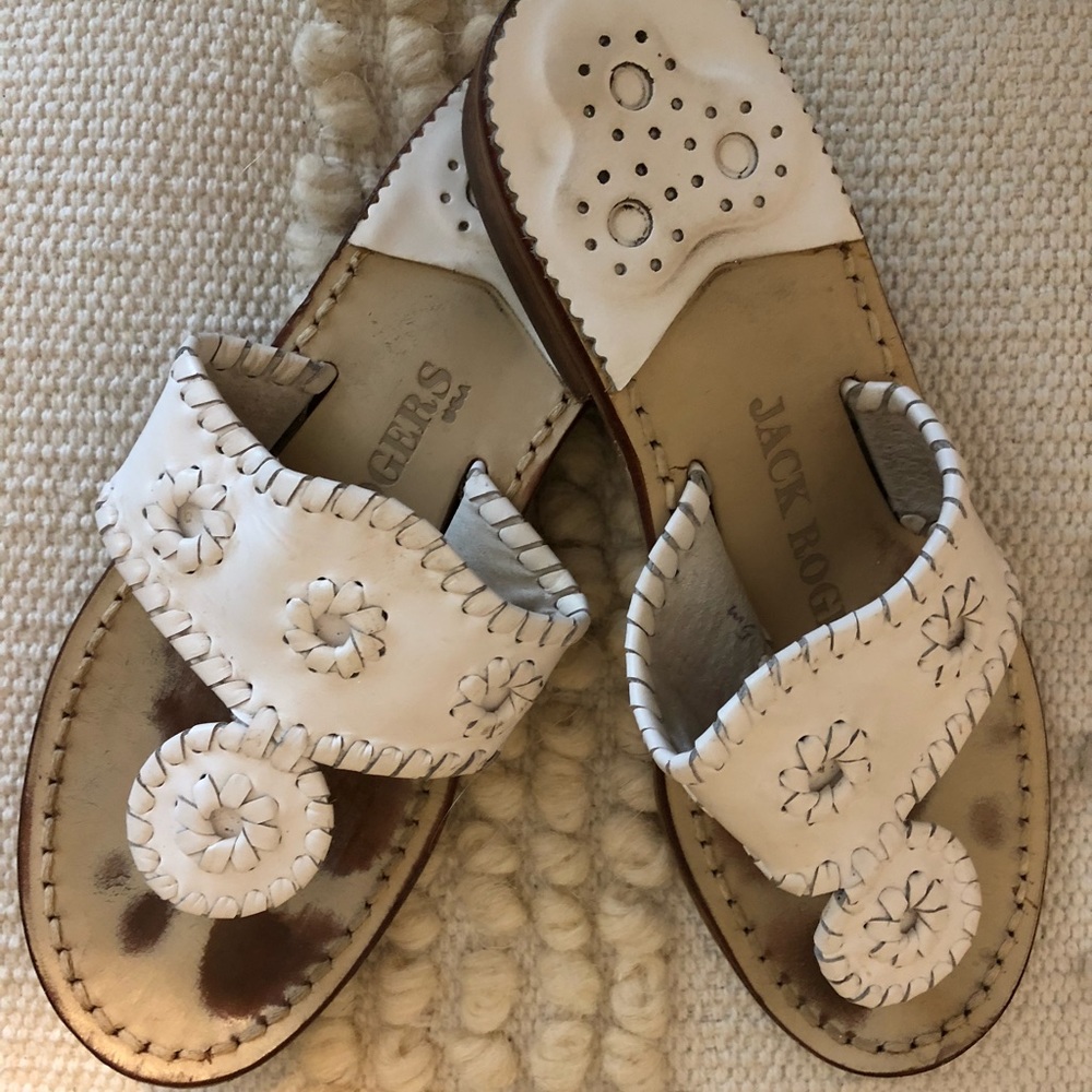 Jack Rodgers white sandals